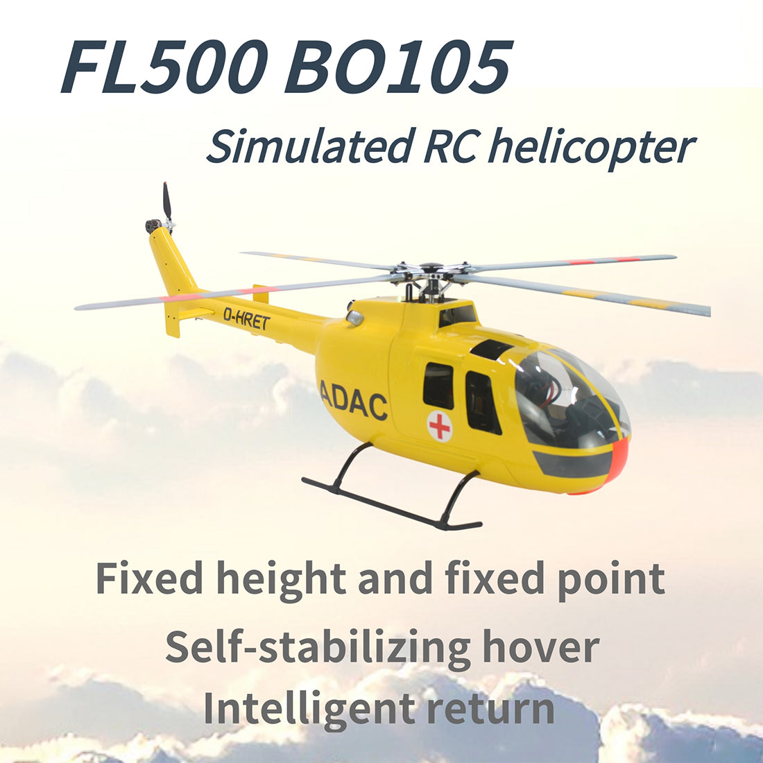 FLISHRC FL500 BO105 500-Class 2.4G 6CH Scale RC Helicopter - RAZORDON
