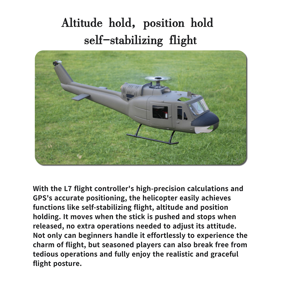 FLISHRC FL500 UH-1 Huey 500-Class 2.4G 6CH Scale RC Helicopter - RAZORDON