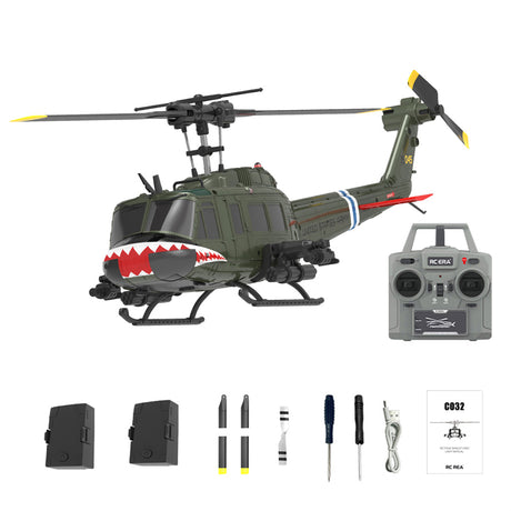 C032 UH-1 Huey 2.4G 6CH Flybarless RC-Helikoptermodell im Maßstab 1/48 (RTF-Version)