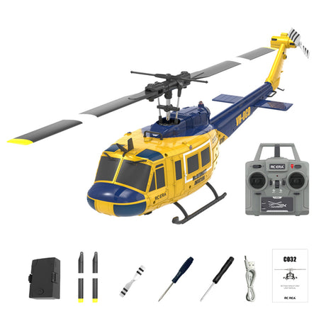 C032 1/48 Scale UH-1 Huey 2.4G 6CH Flybarless RC Helicopter Model - Razordon