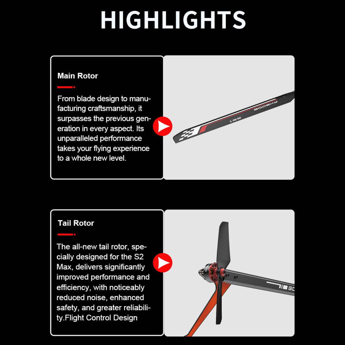 GOOSKY Legend S2 MAX 2.4G 6CH Dual Brushless Direct Drive 3D Stunt RC Helicopter - Razordon