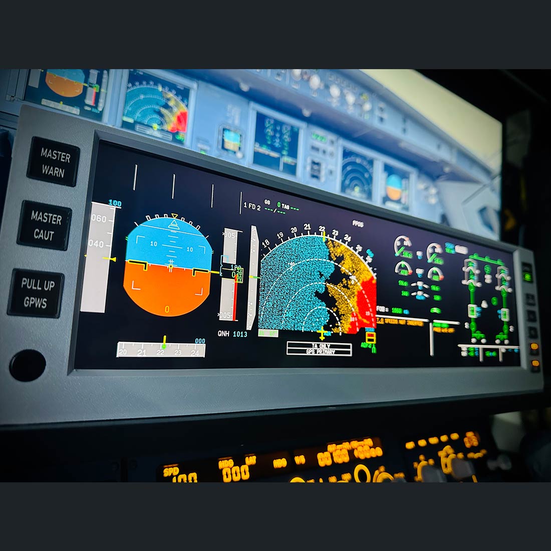 Rowsfire A108 A32X/A35X/A38X PFD ND ECAM EWD 4-in-1 Flight Display Panel - RAZORDON