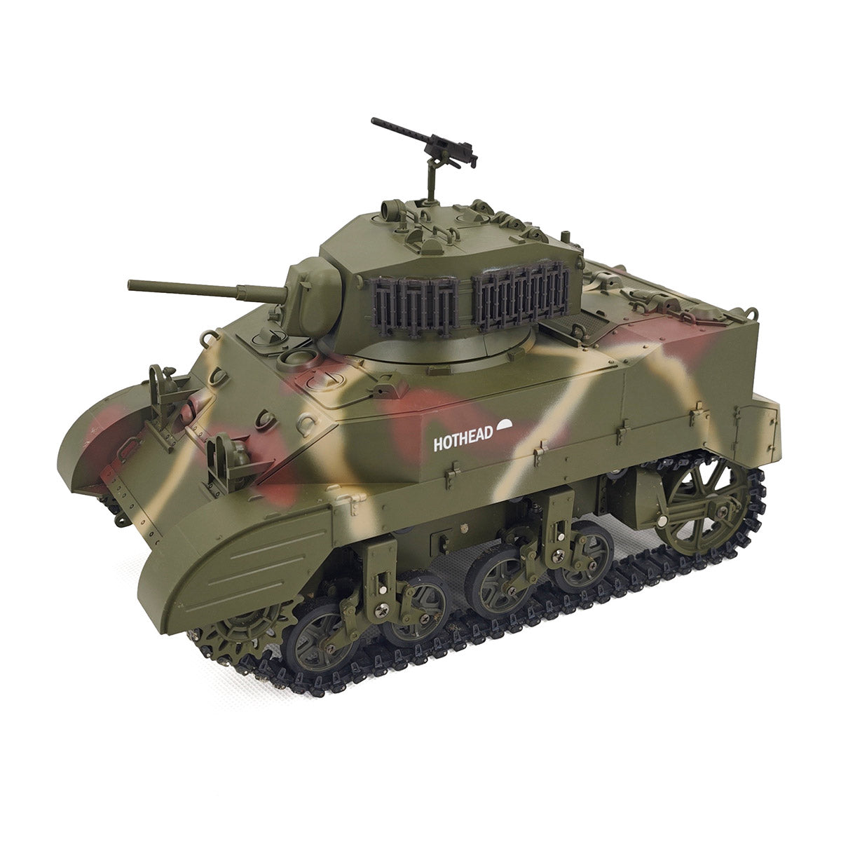 1/16 Scale 2.4G US M5A1 Stuart Light Tank Model with Sound & Light Effects, Telescopic Smoking Exhaust - Razordon