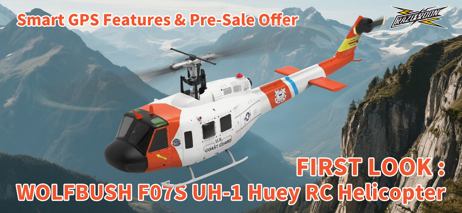 🔥 First Look: WOLFBUSH F07S UH-1 Huey RC Helicopter – Smart GPS Features & Pre-Sale Offer