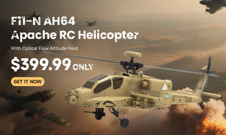 F11-N AH64 Apache RC Helicopter with Optical Flow Altitude Hold $399.99