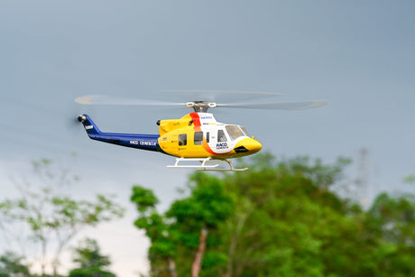 FlyWing Bell-412 RC Helicopter in the sky