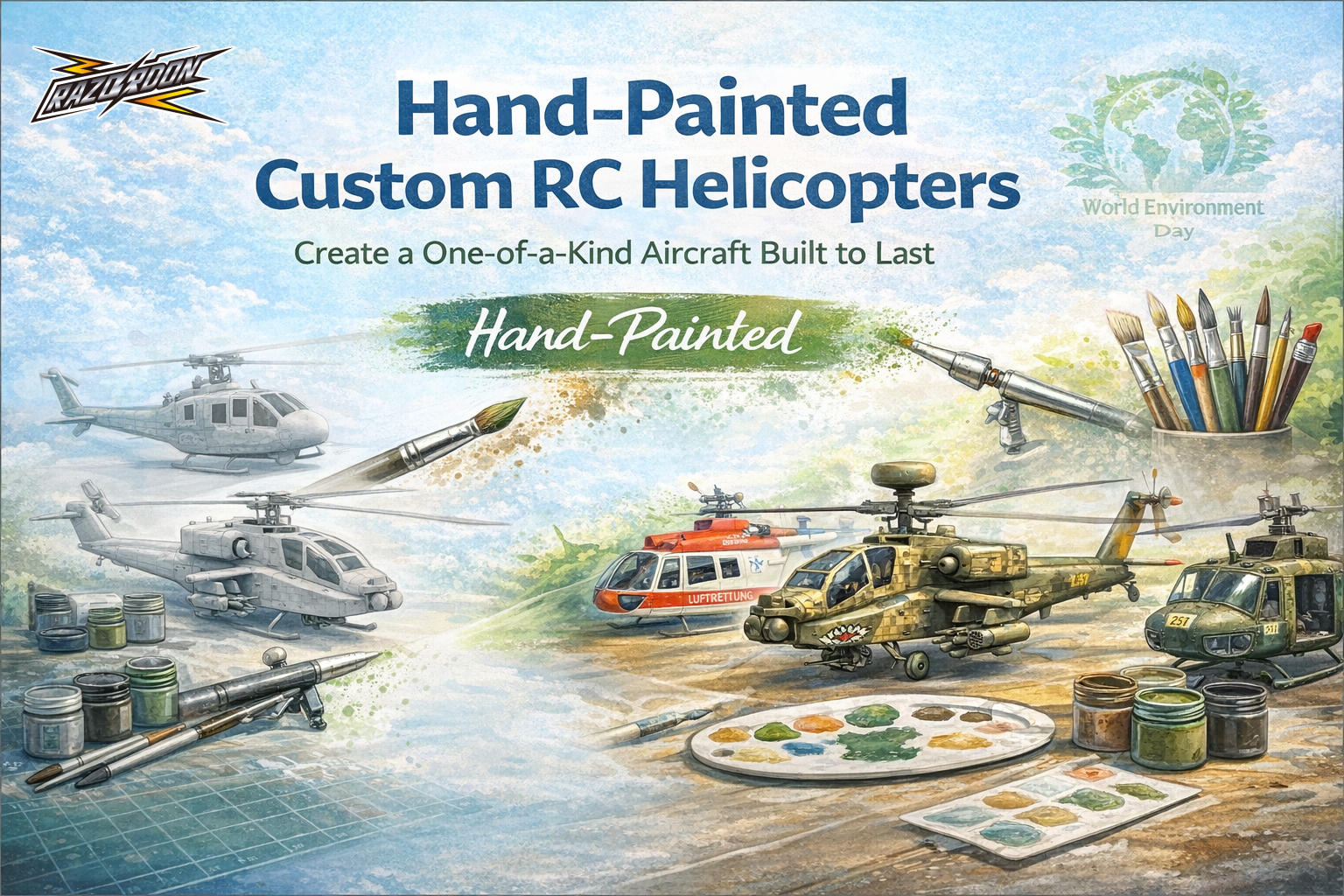 Hand-Painted Custom RC Helicopters | Personalized Paint Service by Razordon