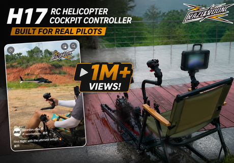 A video showing the H17 flight controller controlling an 800-class Airwolf RC helicopter has garnered over a million views