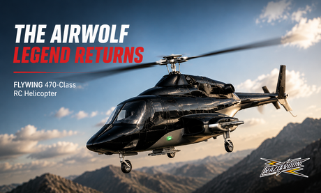 FLYWING Bell 222 Airwolf 470-Class RC Helicopter in the air