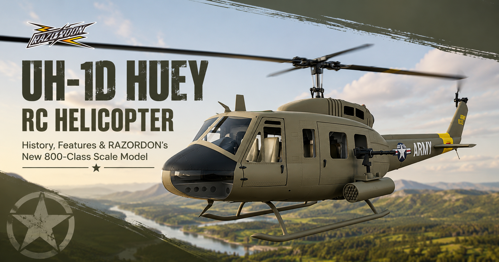 UH-1D Huey RC Helicopter: History, Features & RAZORDON’s New 800-Class Scale Model