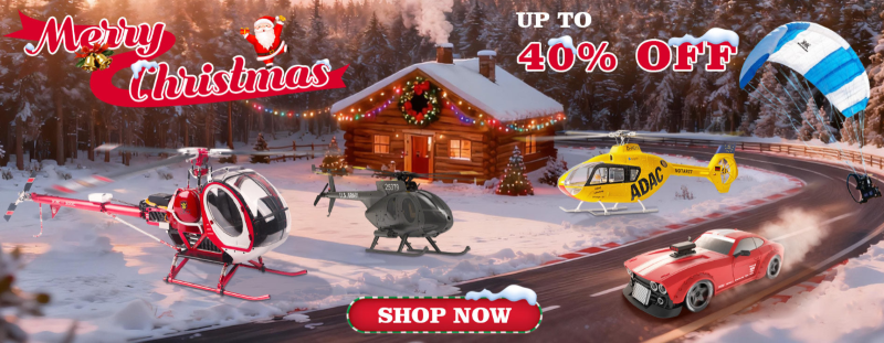 Christmas RC toys sale: helicopters, paragliders, and RC cars with up to 40% off.