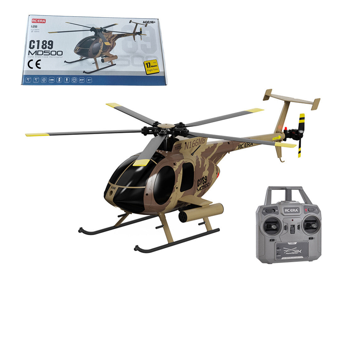 RC ERA MD500 C189 Helicopter Little Bird Aircraft Model 1/28 2.4G 4CH Single-Rotor Model