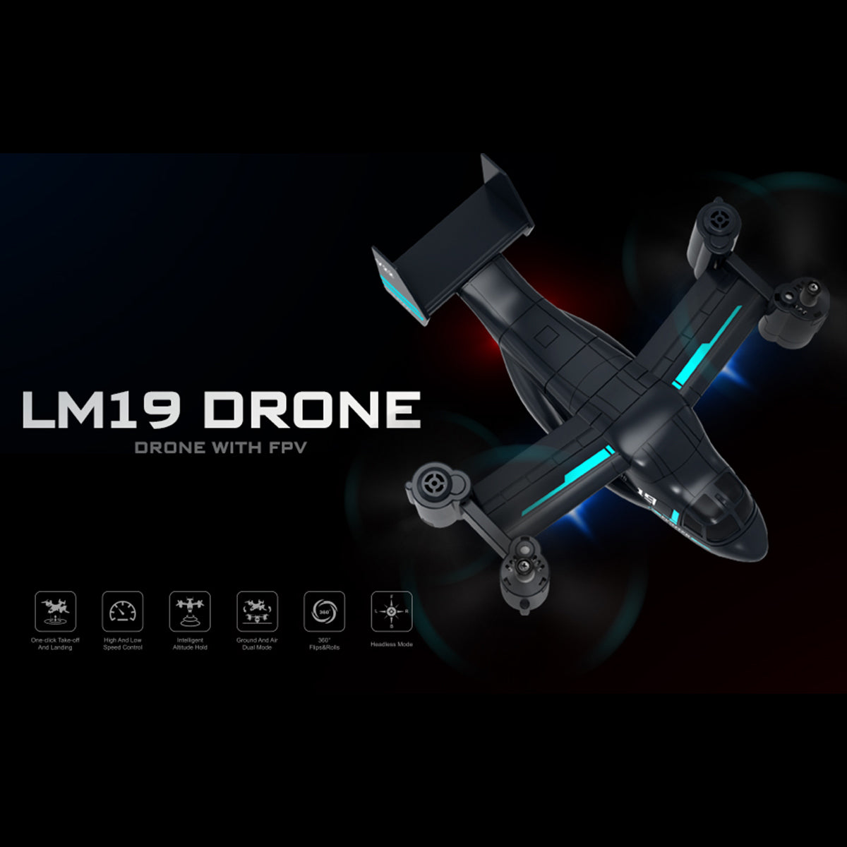 LMRC V-22 2.4G 6CH Land/Air Dual-Mode Scale RC Helicopter Model with Optical Flow Positioning, Altitude Hold RTF - RAZORDON