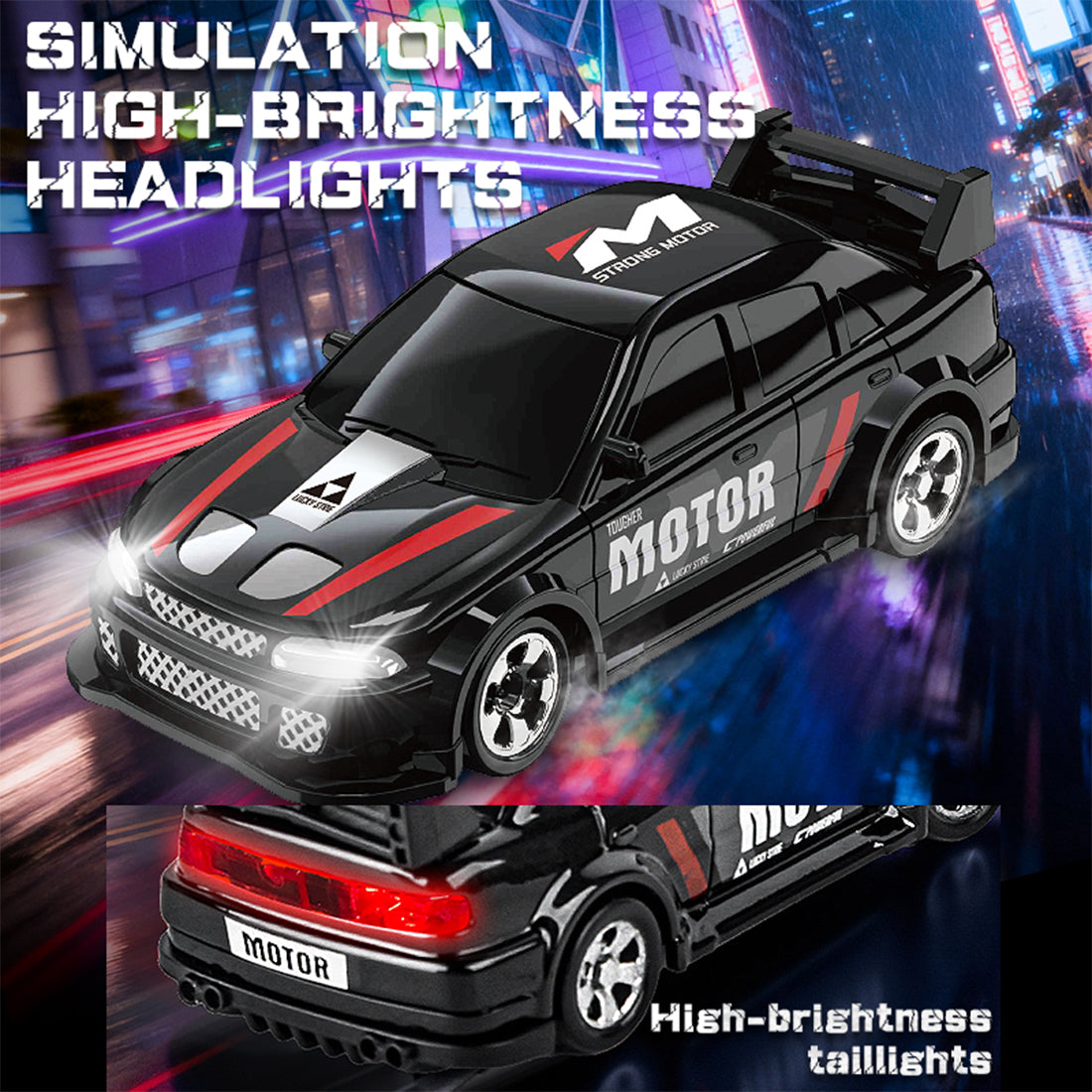 1/64 Scale 4WD RC Drift Car 2.4GHz Mini RC Racing Car with