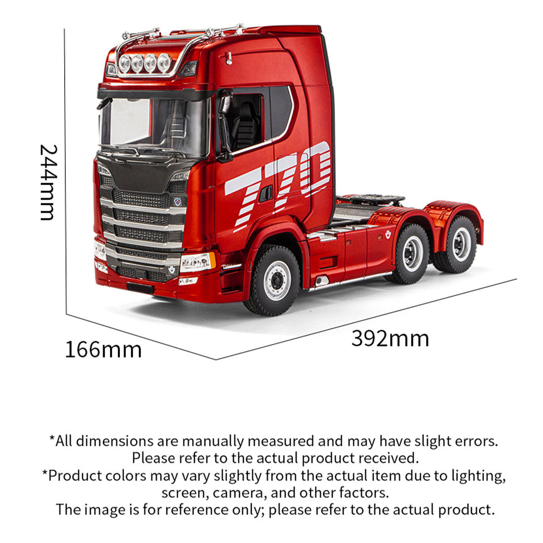 1/18 Scale 6x4 770S Heavy Duty Tractor Truck - RC Semi Trailer