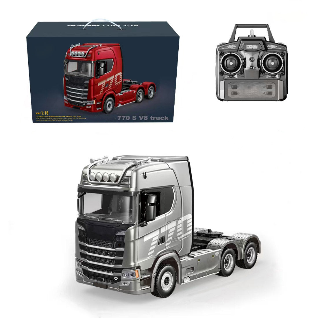 1/18 Scale 6x4 770S Heavy Duty Tractor Truck - RC Semi Trailer