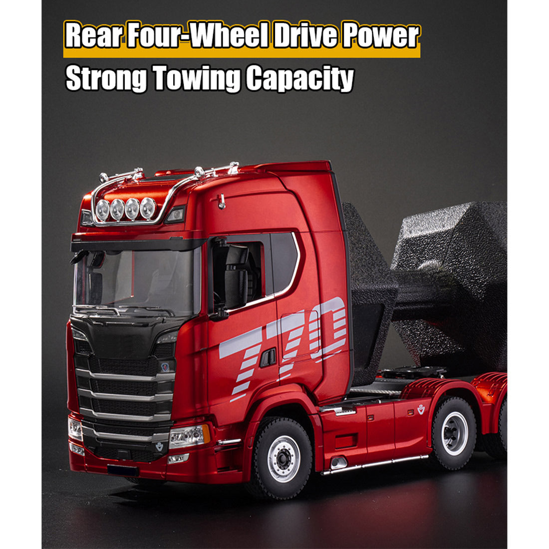 1/18 Scale 6x4 770S Heavy Duty Tractor Truck - RC Semi Trailer