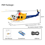 FLYWING BELL-412-V4 470-Class 2.4G 6CH Scale GPS RC Military Helicopter Model - Razordon