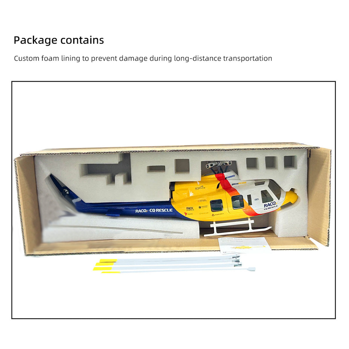FLYWING BELL-412-V4 470-Class 2.4G 6CH Scale GPS RC Military Helicopter Model - Razordon