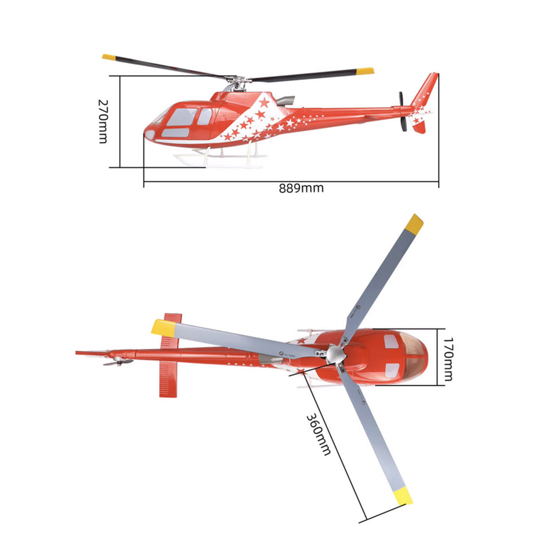 FLYWING Squirrel-AS350 470-Klasse RC Hubschraubermodell 2.4G RC 6CH Elektroflugzeugmodell