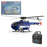 C186MAX BO105 Gunship Aircraft 2.4G RC 4CH Single Flybarless Helicopter Toy (RTF RC Version/Blue & White) - Razordon