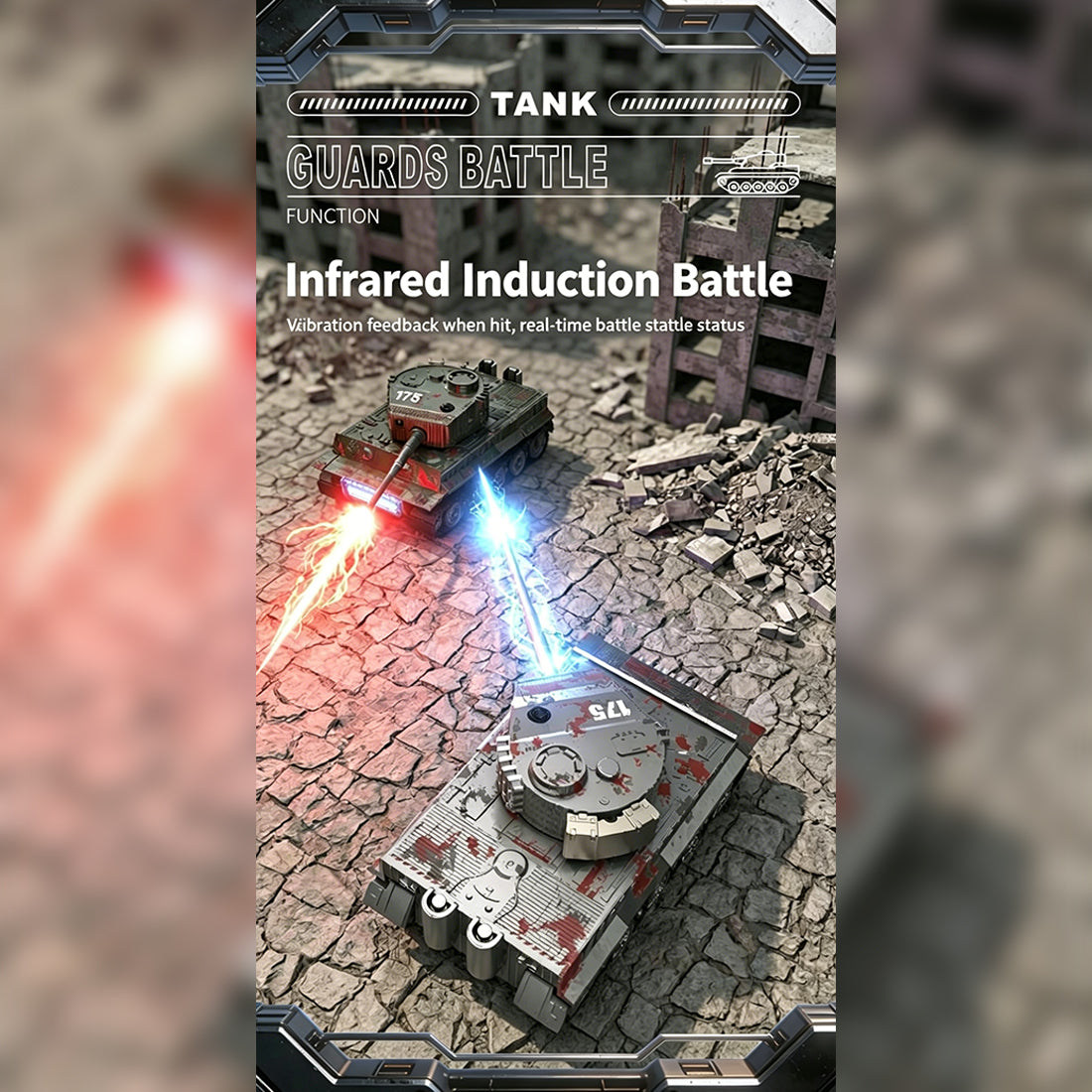 1/64 RC Battle Tank Set 2.4GHz Infrared Combat Tanks - RAZORDON