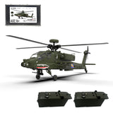 YU XIANG F11 AH64 Apache RC Helicopter 1/32 Ratio 2.4G Remote-controlled Dual-axis Co-drive without Ailerons 6G/3D Stunt Military Model