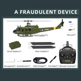 YU XIANG F07/F07-V 1/34 Scale UH-1 Huey 2.4G 6CH Brushless Direct-Drive 6G Flybarless RC Helicopter Model (RTF Version/Mode1/Mode2)