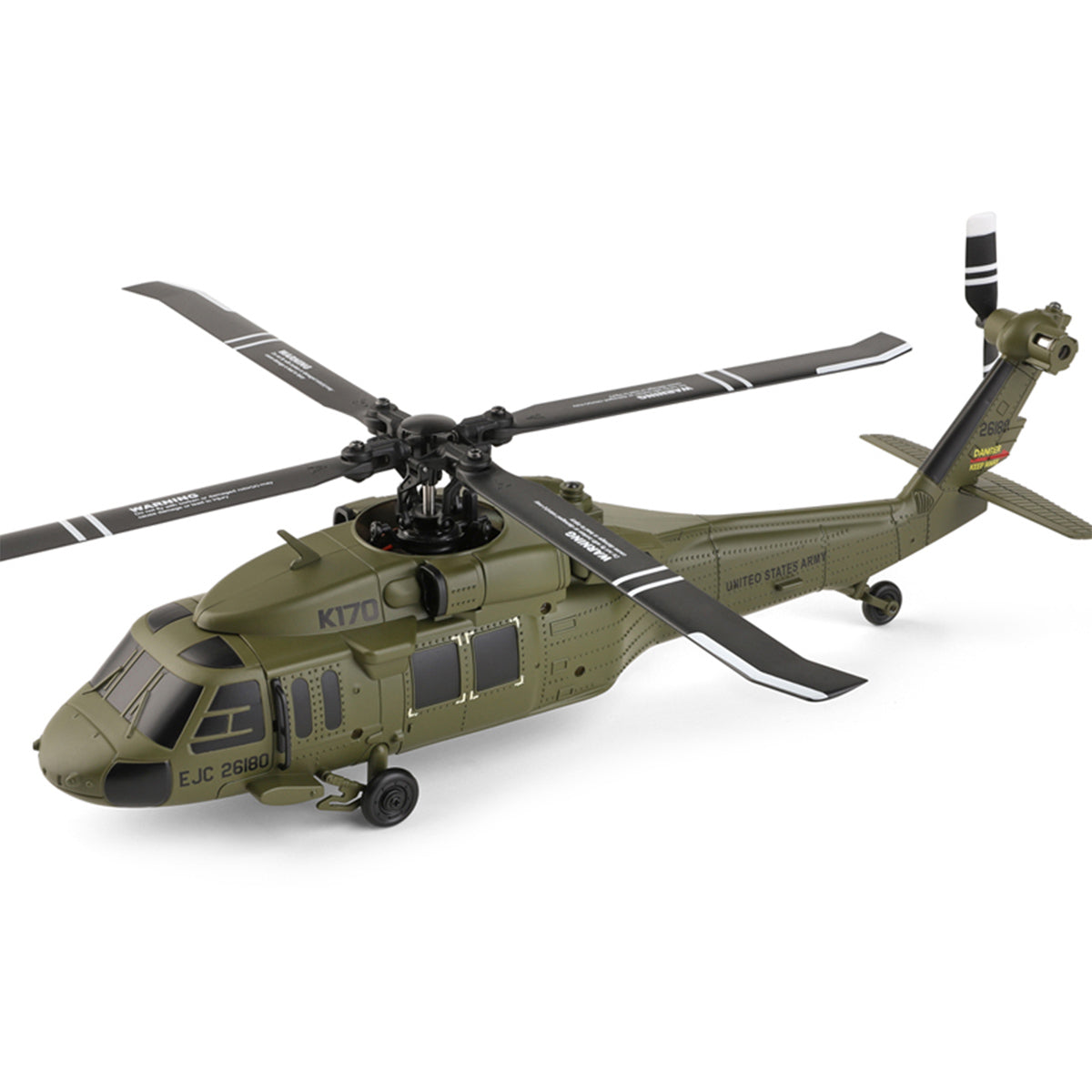 WL K170 Black Hawk UH-60L 170 Size 2.4G 4CH Flybarless RC Helicopter with Adjustable Left and right Hand Throttle (RTF Version) - RAZORDON