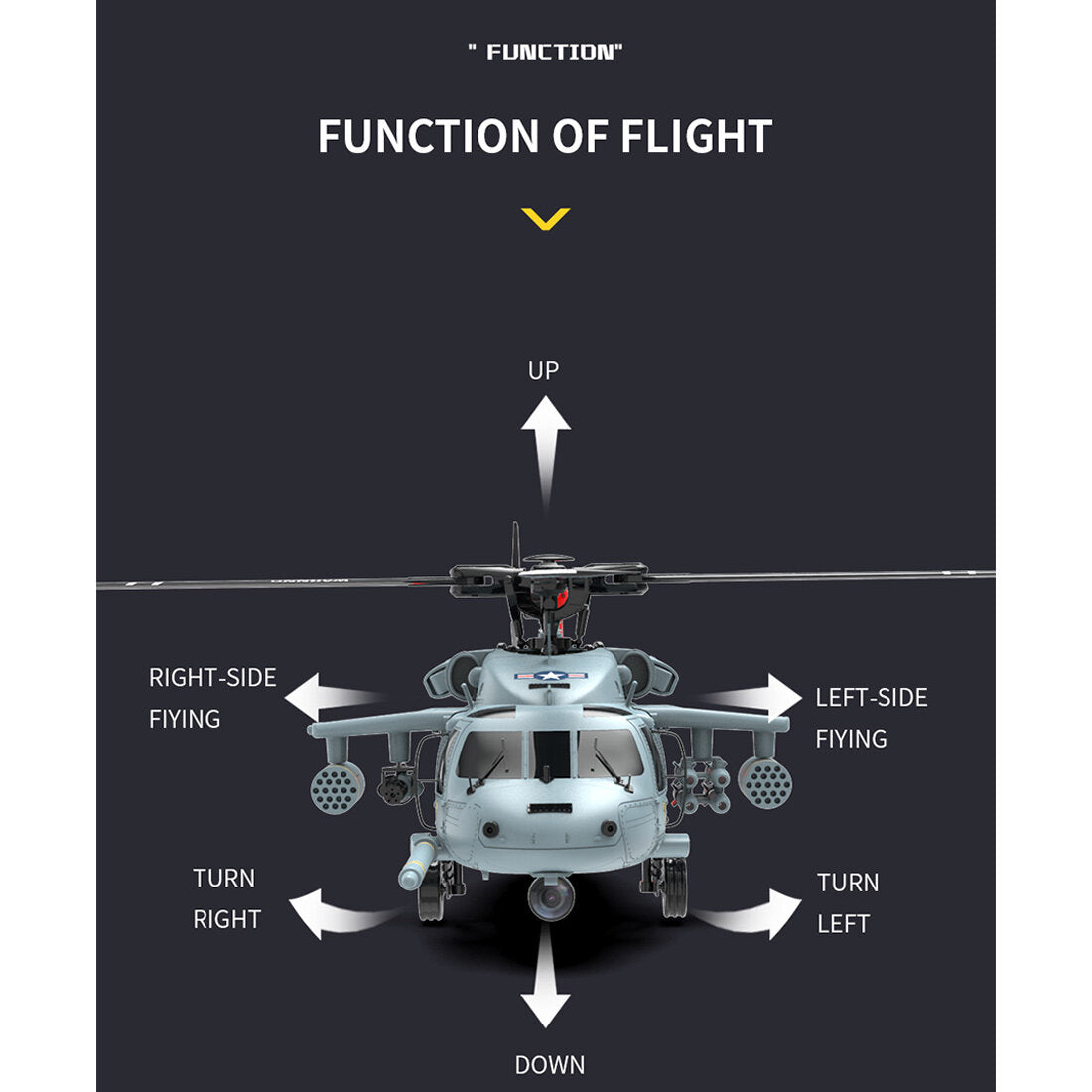 YU XIANG F09-H SH60 Seahawk 8CH RC Helicopter 1/47 Scale 2.4G Dual Brushless DD 6G/3D Stunt Copter Model (Include FC&GPS/RTF Version)