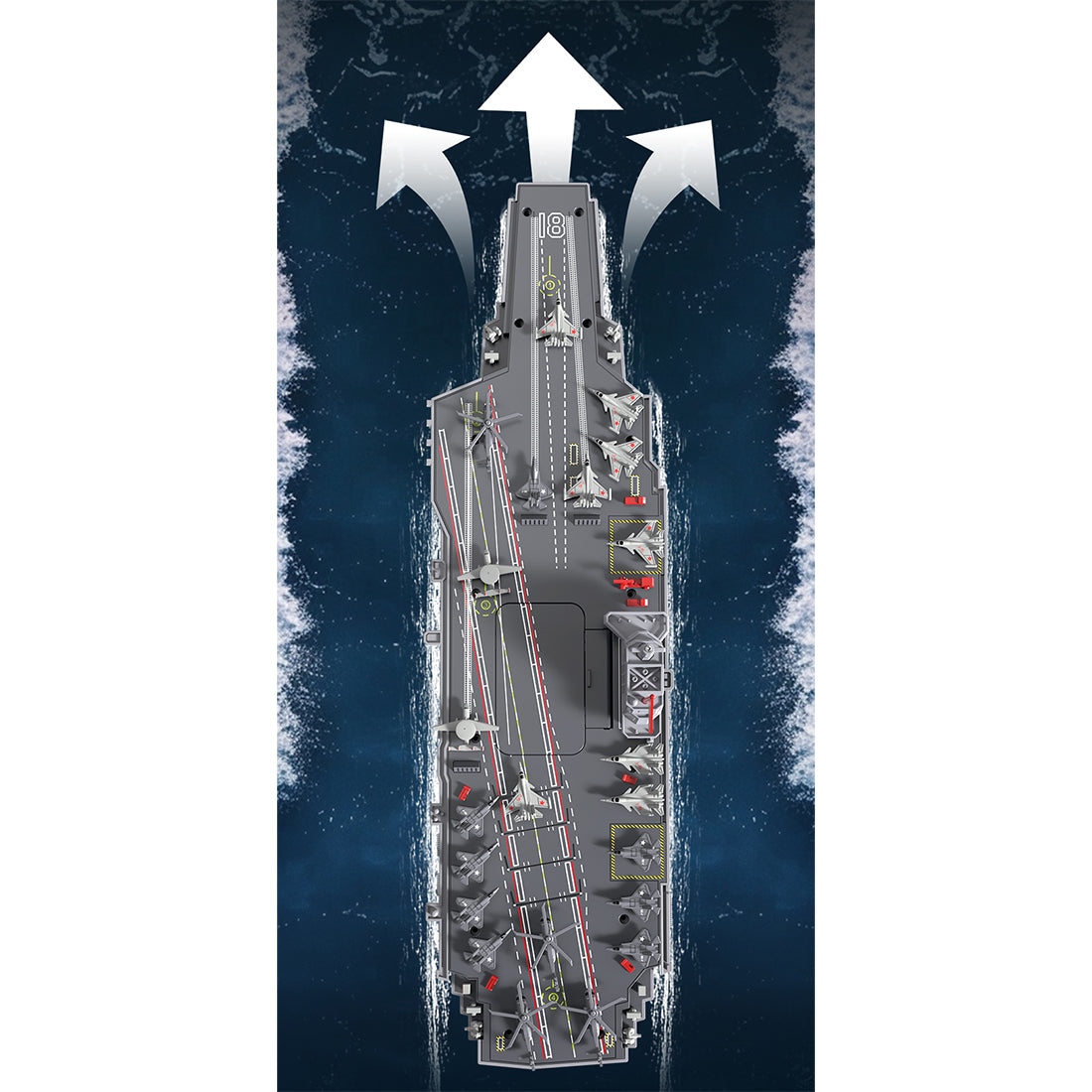 2.4G RC Scale Aircraft Carrier Military Model with Dual-Speed Modes, Long Battery Life RTR