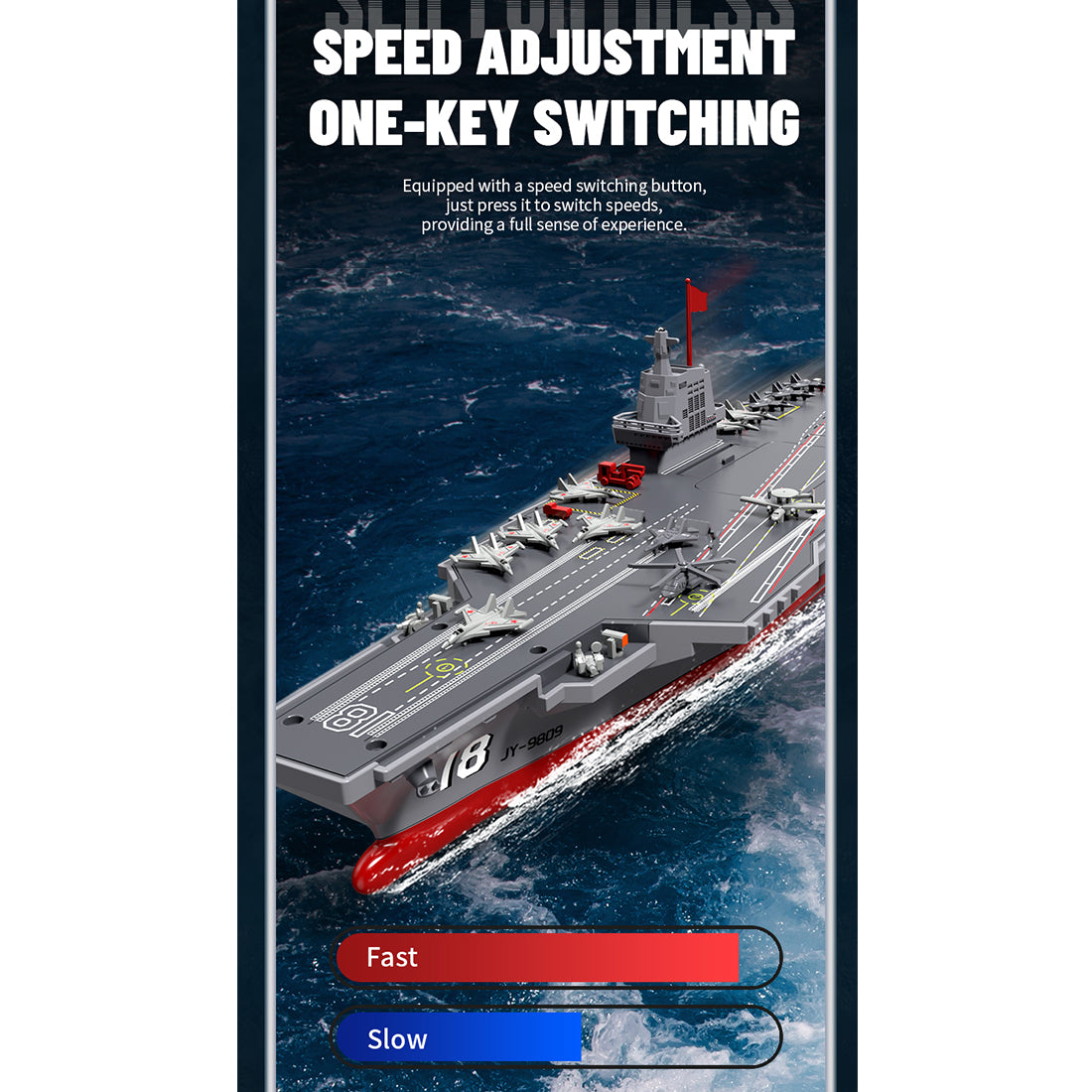 2.4G RC Scale Aircraft Carrier Military Model with Dual-Speed Modes, Long Battery Life RTR