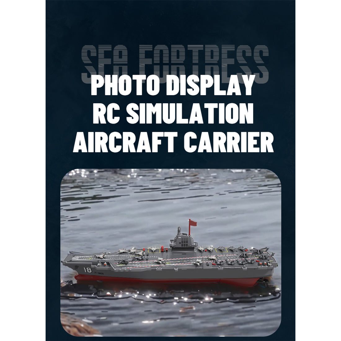 2.4G RC Scale Aircraft Carrier Military Model with Dual-Speed Modes, Long Battery Life RTR