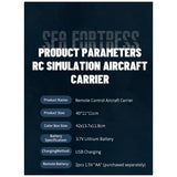 2.4G RC Scale Aircraft Carrier Military Model with Dual-Speed Modes, Long Battery Life RTR