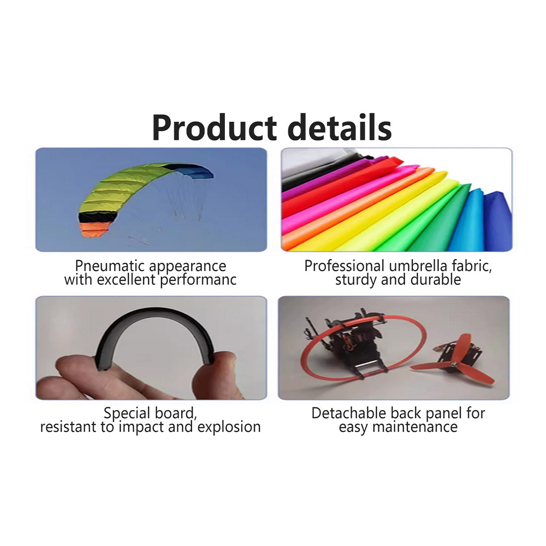 WOLFBUSH 2.4G 128cm Wingspan Mini Electric RC Stunt Paraglider Model (RTF) - RAZORDON