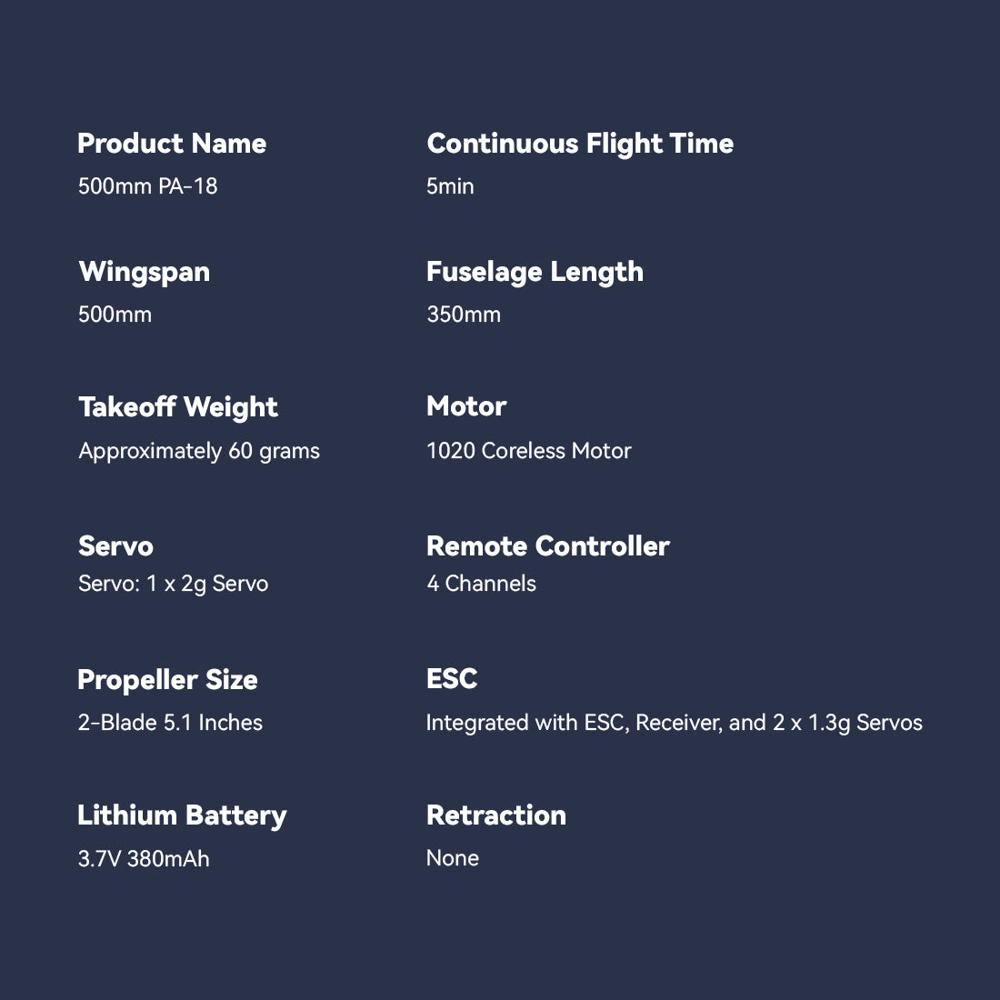 2.4G 6CH 500mm Wingspan Single-Wing Trainer RC Airplane Model - RAZORDON