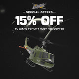 YU XIANG F07 1/34 Scale UH-1 Huey 2.4G 6CH Brushless Direct-Drive 3D/6G Flybarless RC Helicopter Model with Optical Flow Positioning (RTF Version/Mode1/Mode2)