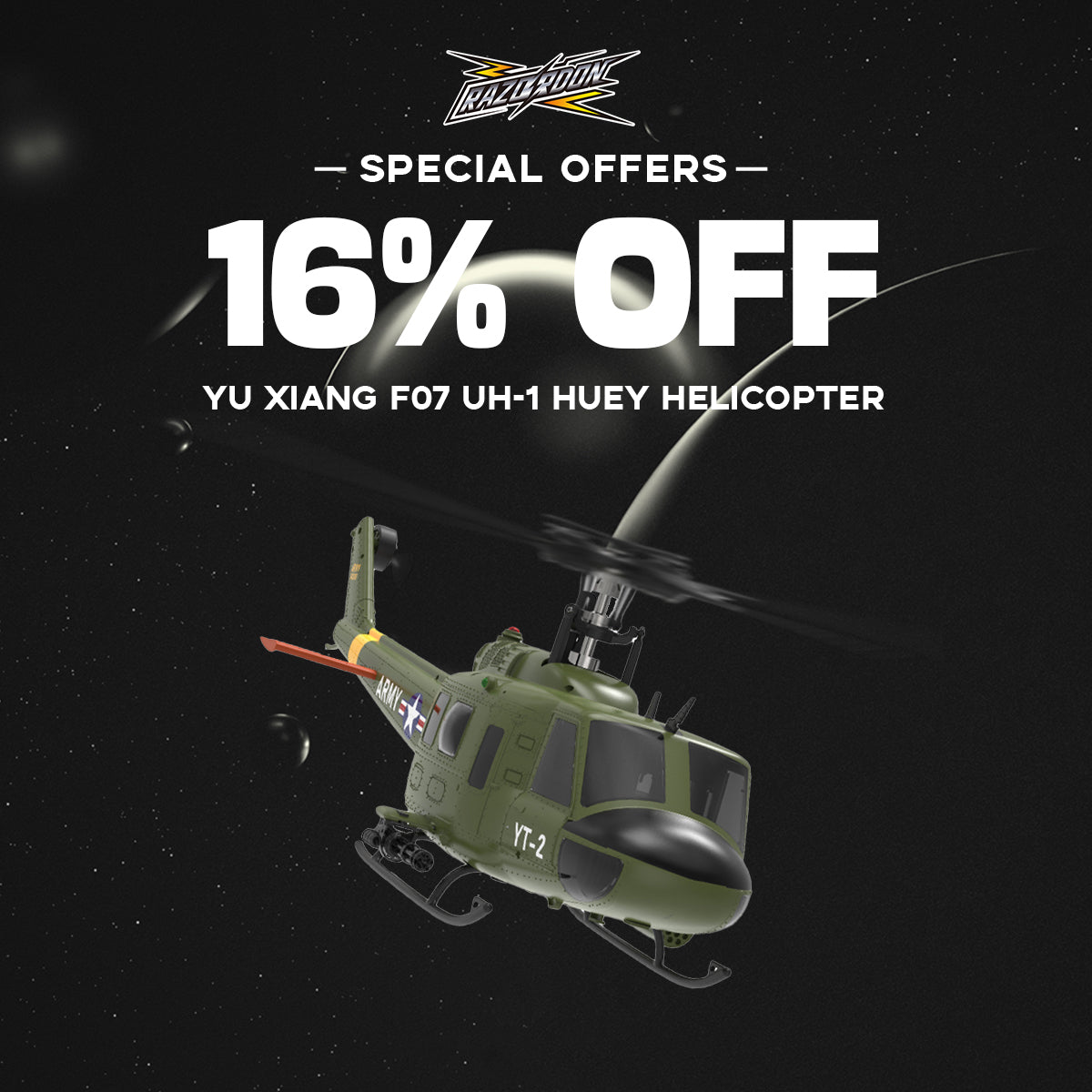 YU XIANG F07 1 34 Scale UH 1 Huey 2.4G 6CH Brushless Direct Drive 6G F Razordon