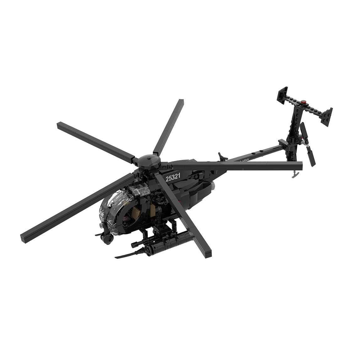 MOC-88275 MH-6 Little Bird Helicopter Model Building Blocks Set