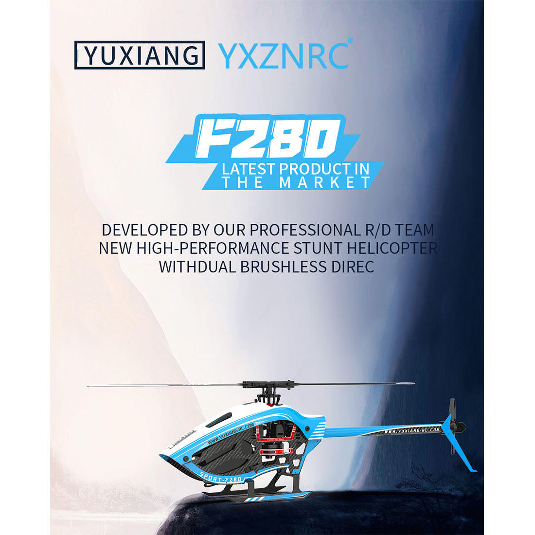 YU XIANG F280 2.4G 6CH RC 브러시리스 직접 구동 3D/6G 스턴트 헬리콥터 RTF 모델