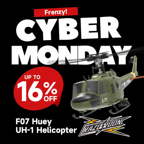 YU XIANG F07 1/34 Scale UH-1 Huey 2.4G 6CH Brushless Direct-Drive 6G Flybarless RC Helicopter Model with Optical Flow Positioning - razordon