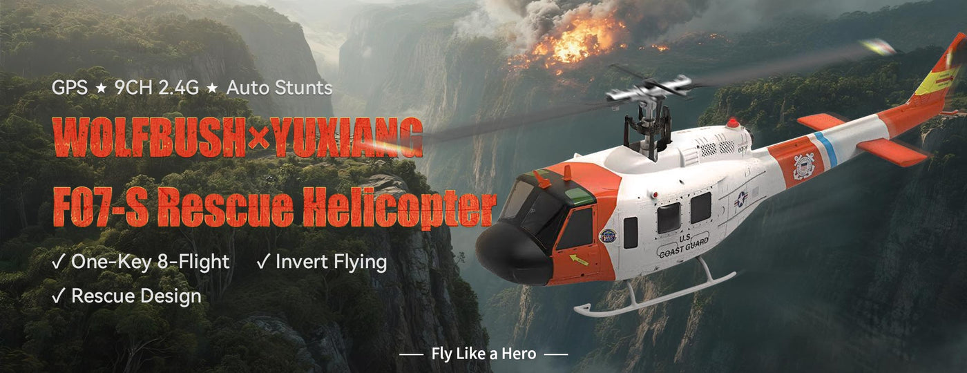WOLFBUSH YUXIANG F07-S UH-1  Huey Rescue Design  Helicopter