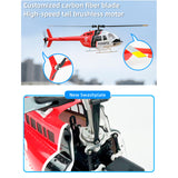 FLYWING Bell-206-V3 470-Class RC Helicopter Model 2.4G RC 6CH Electric Airplane with Model 1 & Model 2 Switchable(RTF Version)