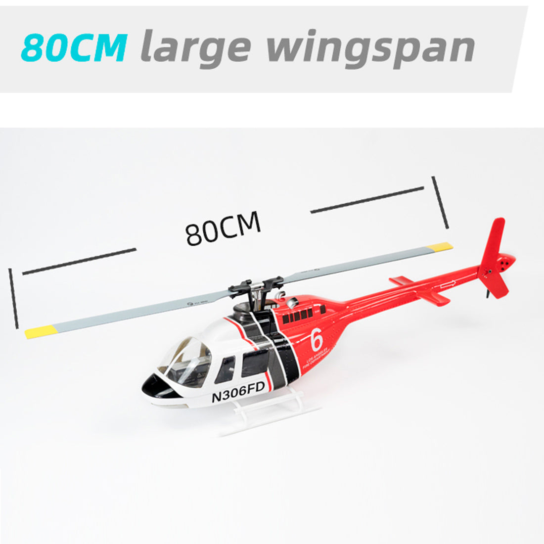 FLYWING Bell-206-V3 470-Class RC Helicopter Model 2.4G RC 6CH Electric Airplane with Model 1 & Model 2 Switchable(RTF Version)