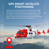 GOOSKY E2 UH-1Y 2.4G 6CH RC Helicopter Brushless Direct Drive Scale Model with LiDAR Positioning GPS Version Rescue Livery RTF  - Razordon