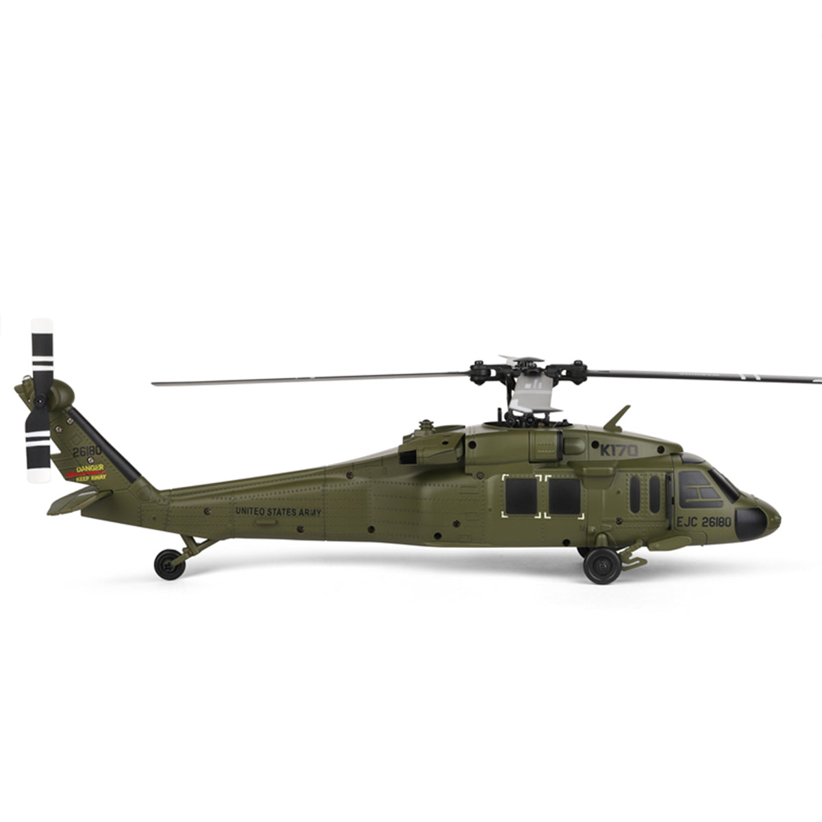 WL K170 Black Hawk UH-60L 170 Size 2.4G 4CH Flybarless RC Helicopter with Adjustable Left and right Hand Throttle (RTF Version) - RAZORDON