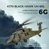 WL K170 Black Hawk UH-60L 170 Size 2.4G 4CH Flybarless RC Helicopter with Adjustable Left and right Hand Throttle (RTF Version) - RAZORDON