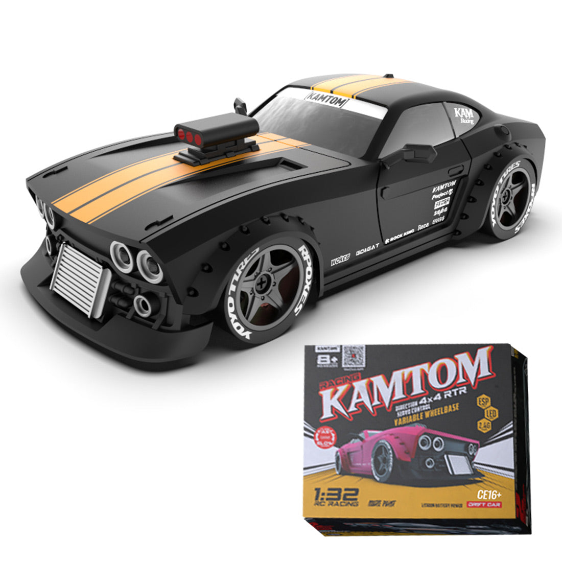 1/32 Scale 2.4G 4WD RC Drift Car with LED Headlights (RTR Version