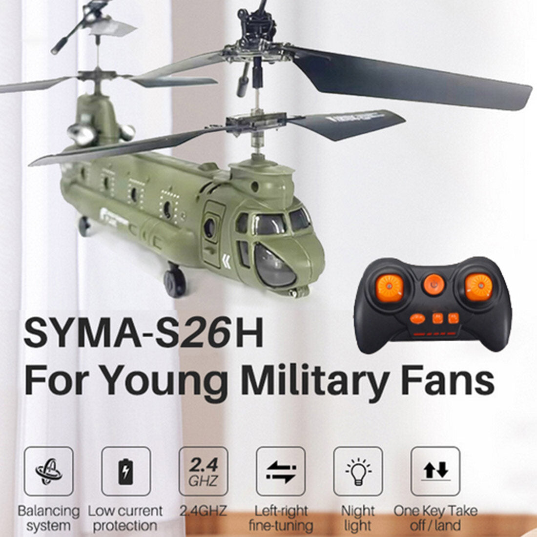 S026H Dual-Rotor Transport Aircraft 2.4G RC 3CH Dual-Rotor Aerocraft Model