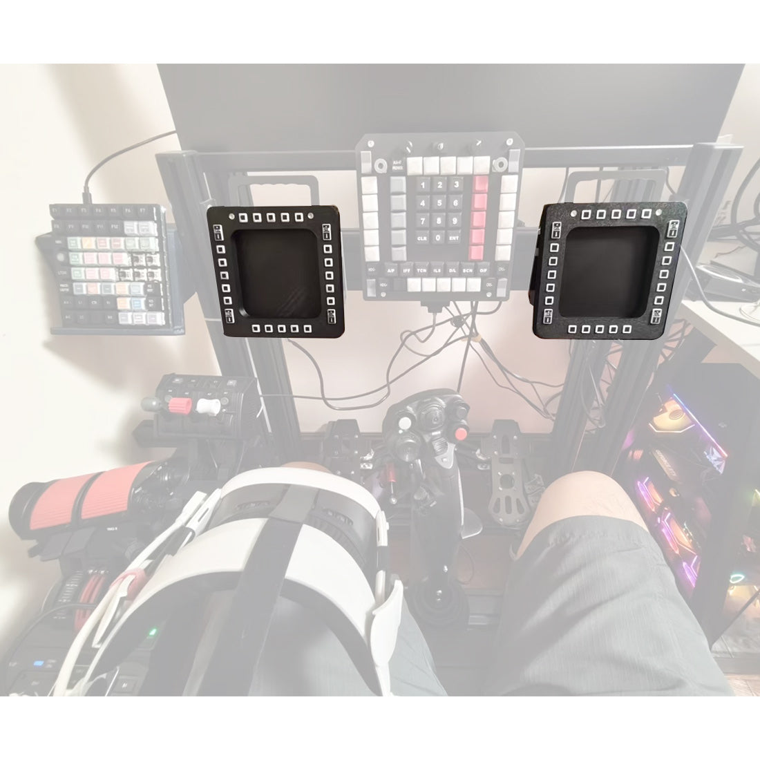 5-Inch 2K 24-Key Fighter Jet MFD-Panel for PC Flight Sims